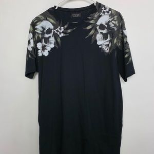 Zara Skull & Flowers Graphic Tshirt